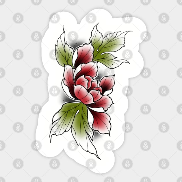 Pion flower Sticker by OktInk